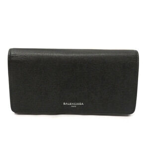 BALENCIAGA Essential Money Long Wallet Leather Black